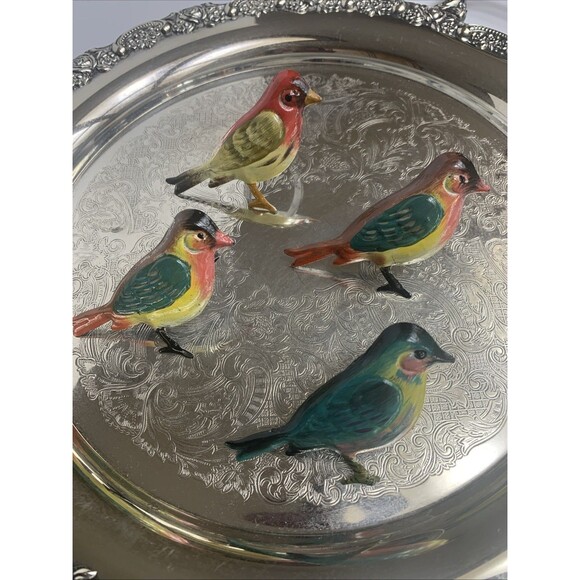 Pier 1 Metal Bird Napkin Ring Holders Multicolor Hand painted Lot Of 4 - Picture 4 of 6